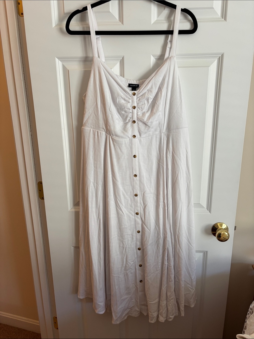 torrid White Button-Front Maxi Dress